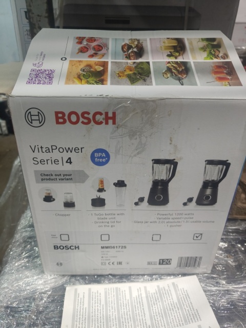 Blender kielichowy Bosch Serie 4 VitaPower o mocy 1200W pojemność 2l blendowanie w próżni kruszenie lodu