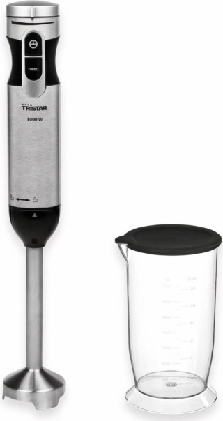 Blender ręczny Tristar 0,7l rozgniatacz do lodu 1000 W Czarny Stal nierdzewna