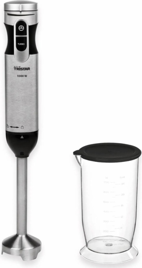 Blender ręczny Tristar 0,7l rozgniatacz do lodu 1000 W Czarny Stal nierdzewna