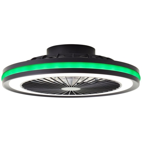 Lampa sufitowa LED BRILLIANT Palmero z wentylatorem 40W czarna pilot