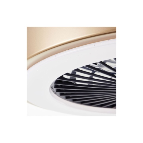 Lampra sufitowa LED Brilliant Slimline z wentylatorem 36W złota pilot