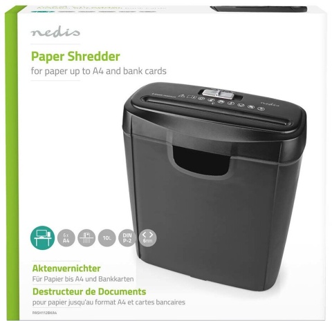 Niszczarka NEDIS 10l automatyczny Start/Stop, funkcja cofania