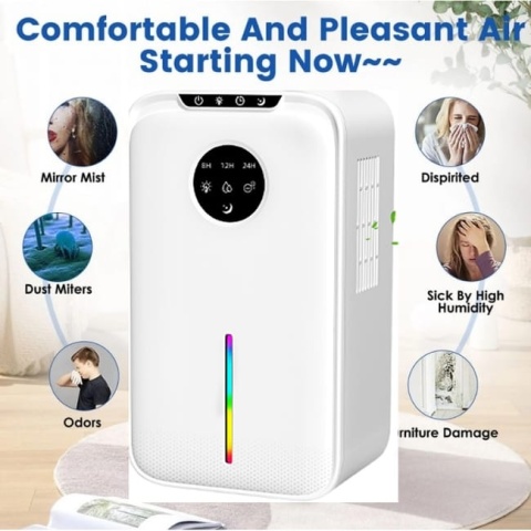 Osuszacz powietrza do domu 2,2l z wyłącznikiem czasowym biały