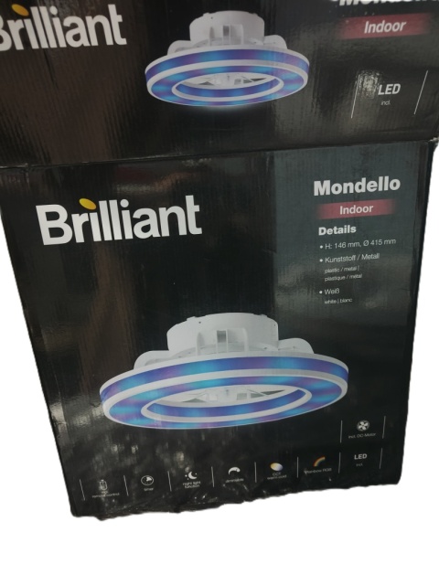 Lampa sufitowa LED Brilliant Mandello z wentylatorem 26W biała pilot