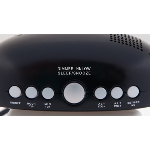 Radiobudzik OK. budzenie za pomocą radia na kabel i baterie