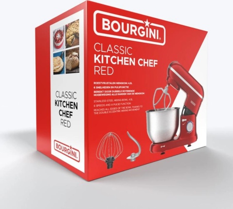 Robot kuchenny mikser Bourgini Classic Kitchen Chef Red 1300W czerwony