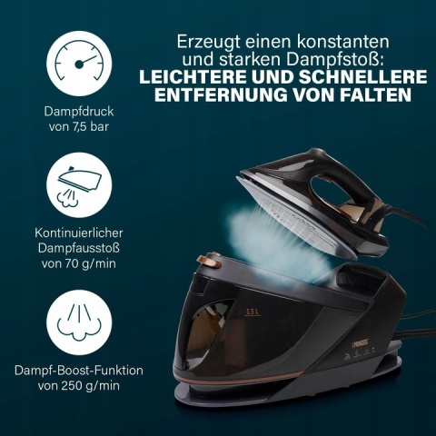 Żelazko PRINCESS Stacja Parowa 3000W 75Bar 1,5L Zbiornik Ceramiczna podeszwa