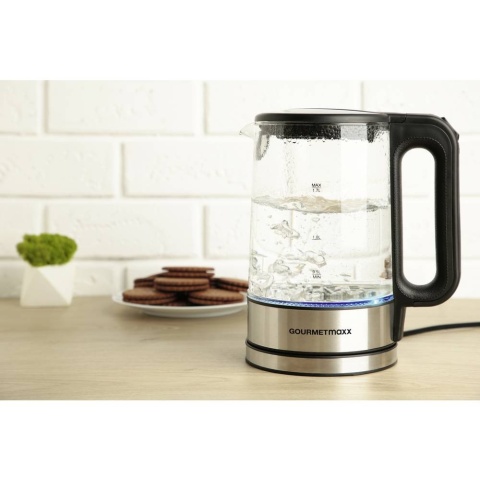 Czajnik szklany LED GOURMETmaxx 1,7l 2200W stal nierdzewna