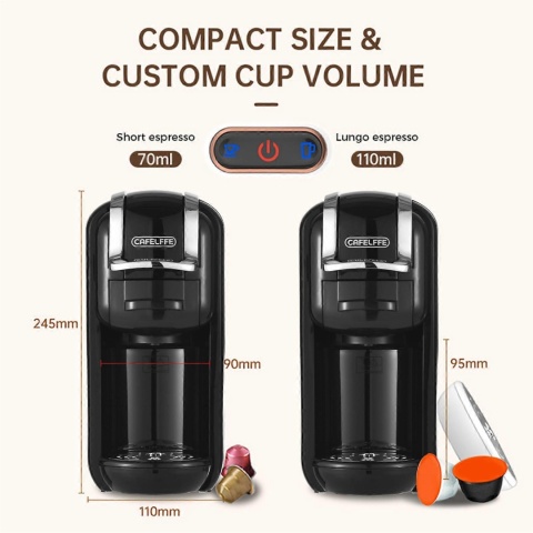 Ekspres do kawy 4 w 1 na kapsułki 600ml dwie wielkości kapsułek