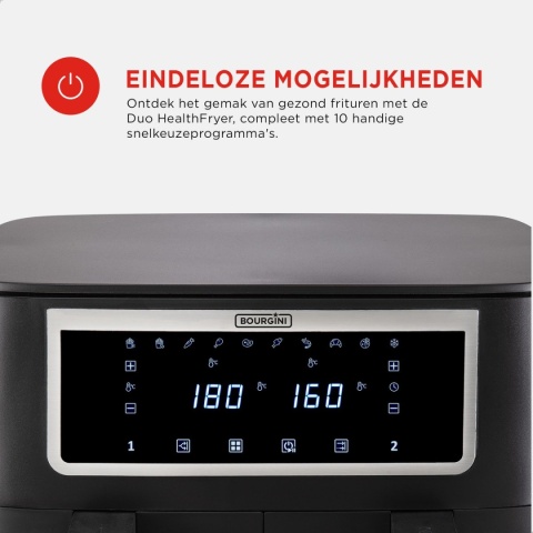 Frytkownica beztłuszczowa Air Fryer BOURGINI Duo Health Fryer 2x4l 2600W