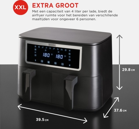 Frytkownica beztłuszczowa Air Fryer BOURGINI Duo Health Fryer 2x4l 2600W
