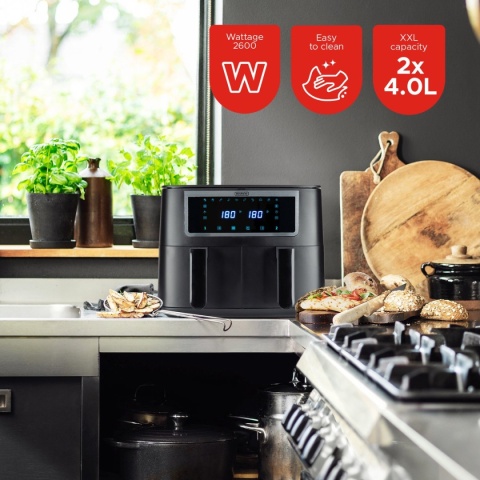 Frytkownica beztłuszczowa Air Fryer BOURGINI Duo Health Fryer 2x4l 2600W