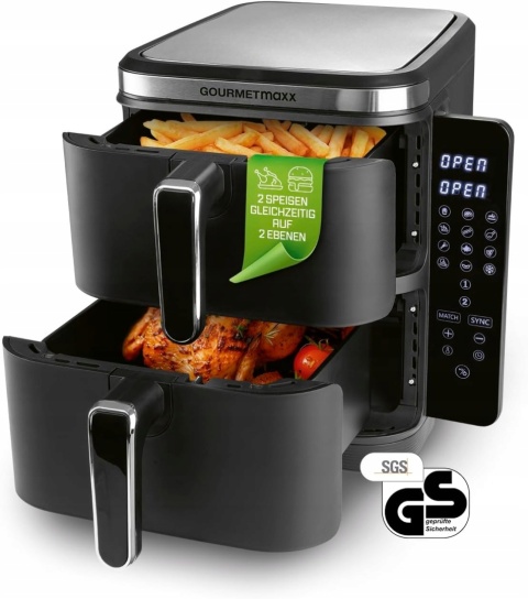 Frytkownica beztłuszczowa Air Fryer GOURMETmaxx FryUp podwójny pionowy