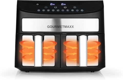 Frytkownica beztłuszczowa Air Fryer Gourmetmaxx 11339 podwójna komora 7l