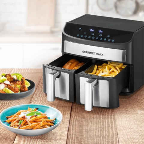 Frytkownica beztłuszczowa Air Fryer Gourmetmaxx 11339 podwójna komora 7l