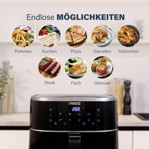 Frytkownica beztłuszczowa XL Air Fryer Princess 01.182244.01.001 cyfrowy 6l 1500W
